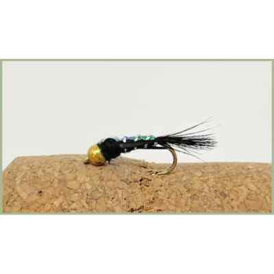 3er Pack BARBLESS Goldhead Black Evil Weevil Forellen Fliegen gemischt 10/12, SInkers