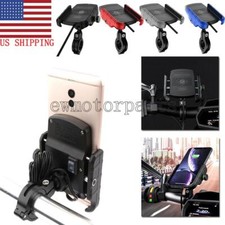 Motorcycle Cell Phone Mount Holder Wireless USB Charger 15W Fast Charging USA