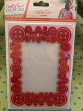 Sara Davies Crafty Fun Collection 5x7 Cut  Emboss Folder : Cute as a Button NEW