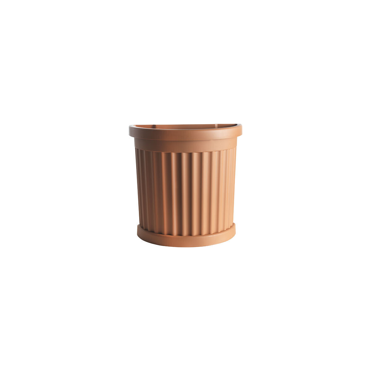 BAMA - Vaso mezzotondo roma + sottovaso bama - Pp terracotta cm 27x52 h.cm 49