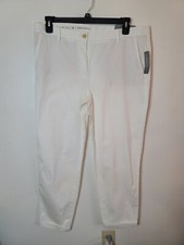 NWT Talbots Pants White Girlfriend Chino Womens 14 Summer classic easy care