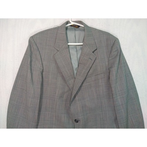 Brooks Brothers Blazer Mens 42L Black White Plaid Wool Sport Coat Suit Jacket - Picture 3 of 11