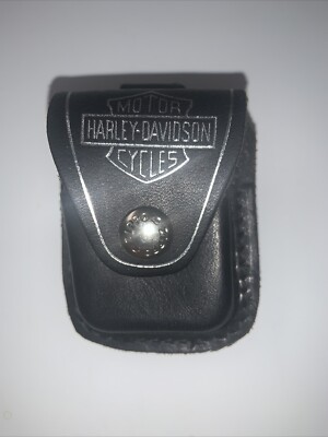 Vintage Harley Davidson Motorcycle Zippo Lighter Leather Belt Case Holder Sheath