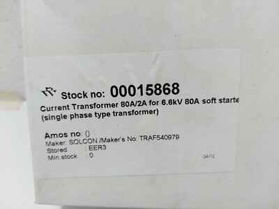 Reco TRAF540979 Current Transformer 80A/2A for 6.6kV 80A Soft Starter 