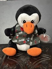 Coca Cola Collectible Penguin In Holiday Vest Plush 1998 Advertising Coke