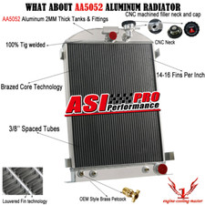 4 Row Full Aluminum Core Radiator For 1930-1936 Ford Model-a Hot Rod Chevy V8 Us