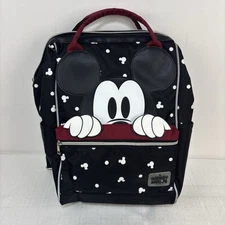DISNEY Bioworld Large Mickey Mouse Big Face Peek-a-Boo Backpack Pockets Embossed