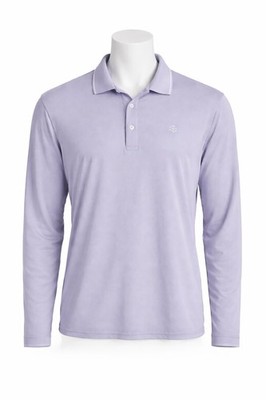Coolibar Men's Purple Erodym Long Sleeve Gold Shirt XL UPF 50+ Sun Protection 