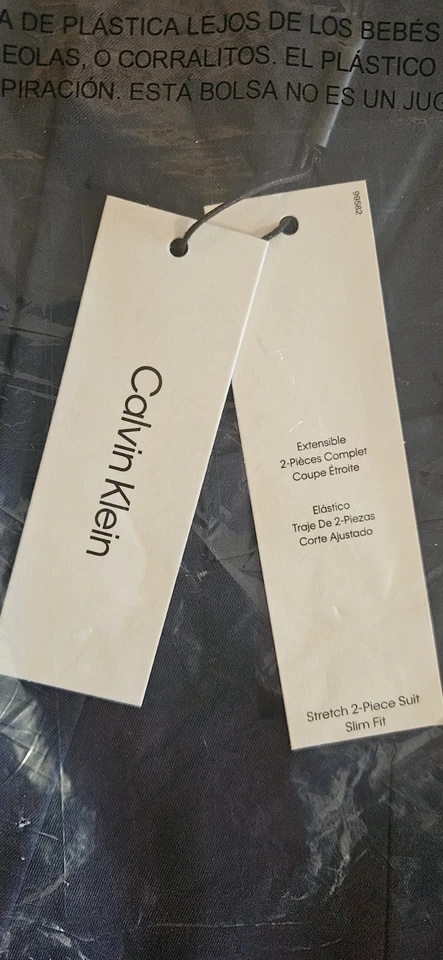 Conjunto de traje formal de 2 piezas para niños Calvin Klein, chaqueta de un solo pecho y 20 rectos Foto 4 de 4