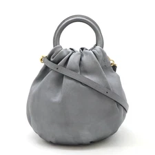 LOEWE Anagram Bounce Bag 2W shoulder tote Leather Gray Used