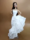 White Chiffon Evening Dress Outfit Gown For Barbie Silkstone Fashion Royalty FR