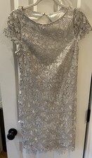 Alice + Olivia Women's Dress Size 8 Metallic Silver