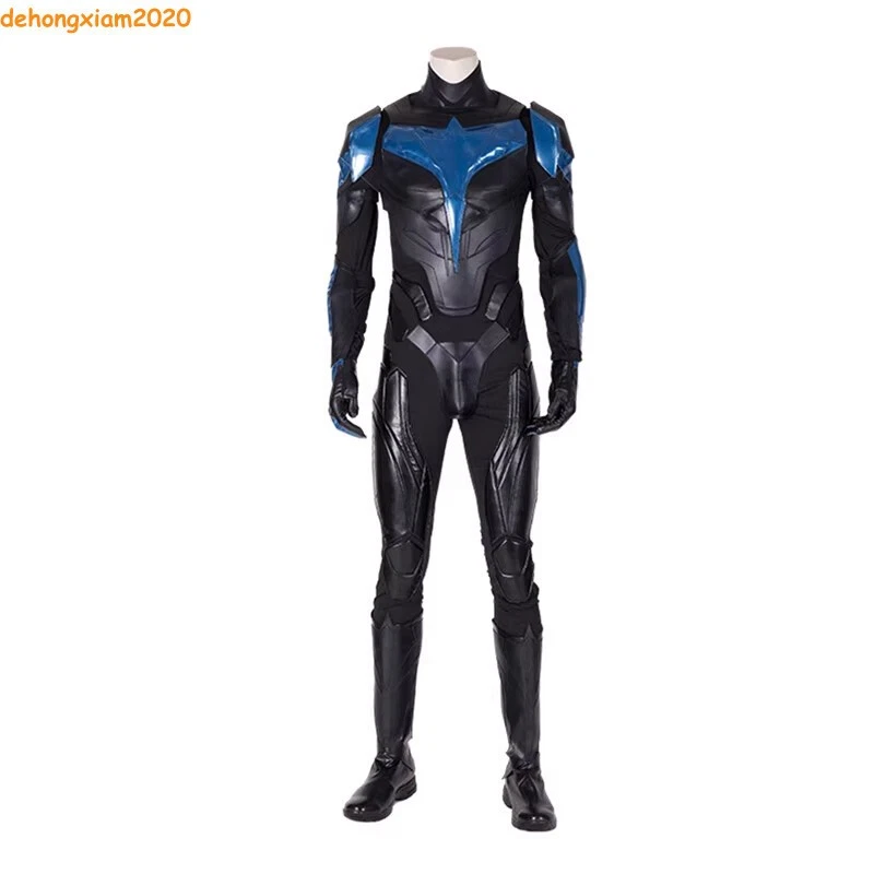 Conjunto completo de macacão fantasia cosplay asa noturna Dick Grayson Halloween - Imagem 2 de 4