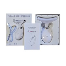 7 Color LED Facial  Neck Massager Light Therapy Heat Vibration