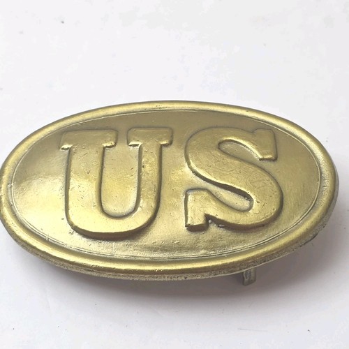 Reproduction Civil War US Oval "U.S." Belt Buckle Plate Militaria