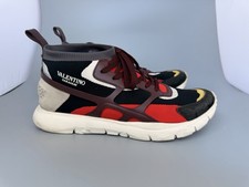 Men s Valentino Garavani Knit Sneakers Red/Blk Sz 46