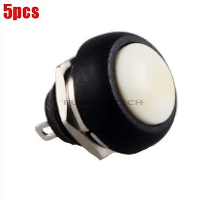 5Pcs Mini Round Switch White 12Mm Waterproof   Push Button Switch New nw #zc