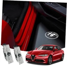 Never Fade for Alfa Romeo Door Light Projection Ghost Shadow Welcome Logo