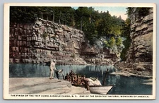 Vintage Ausable Chasm NY Postcard Scenic Boat Trip Natural Wonder