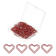 100pcs Paper Clip Heart Style Paper Clip Small Cute 23mm Red