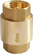 Solid Brass 3/4 Inch In-line Spring Check Valve 3/4" NPT 3/4NPT-1PCS, 