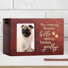 Dog Urn Wooden Dog Ashes Box with Photo Display Dog Cremation Box