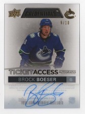 2021-22 UD Credentials Ticket Access Autograph Auto Acetate Brock Boeser 9/10