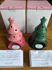Le Creuset Christmas Tree Candle Stand Star Relief Set of 2 New From Japan