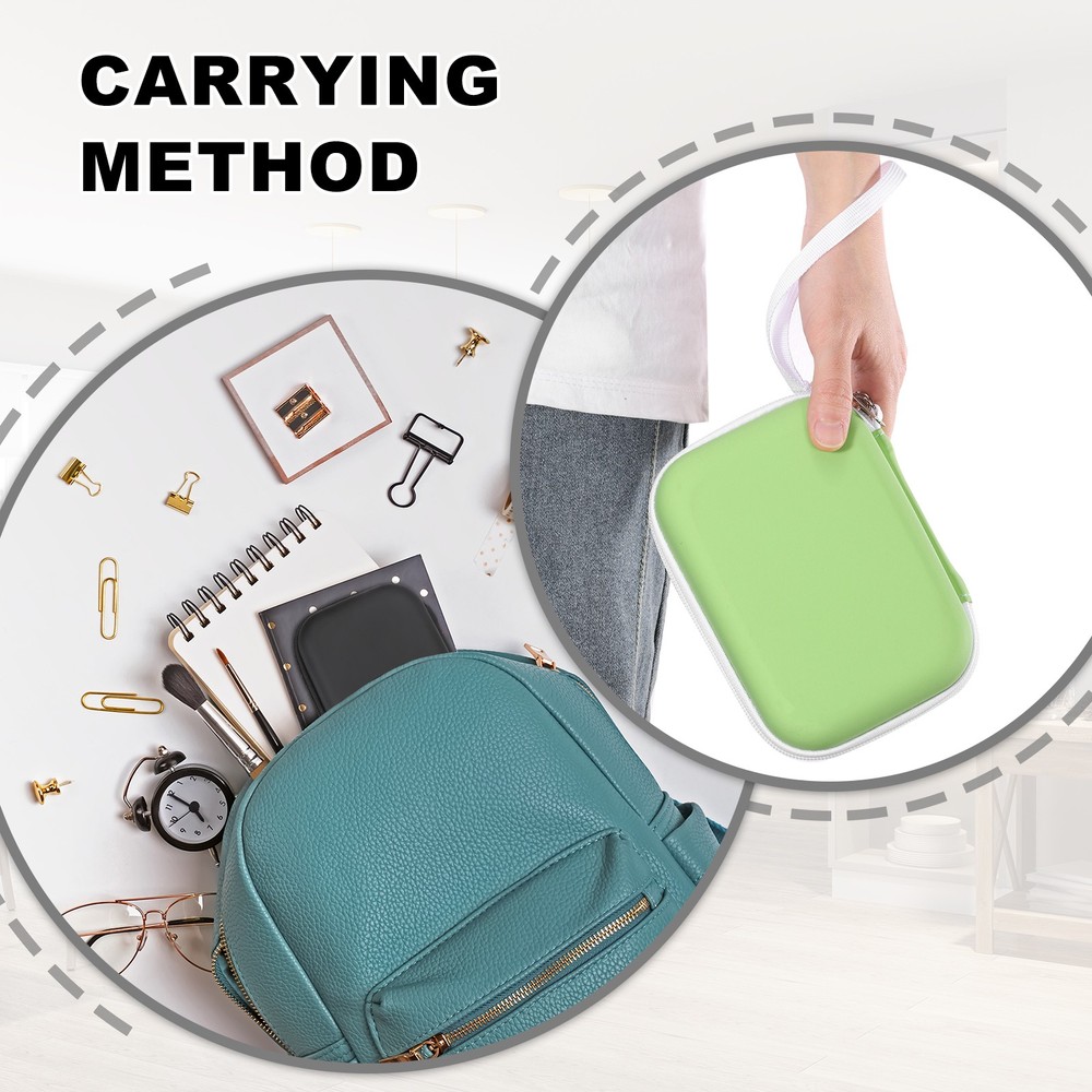 Durable Green Label Maker Case Set - 2 Pcs Protective Cover for Label Printer Machine  