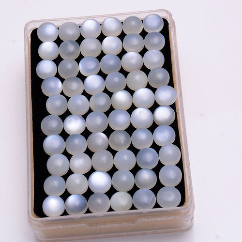 129 Pcs Natural Moonstone White 8mm Round Cabochon Untreated Loose Gemstones Lot - Picture 6 of 8
