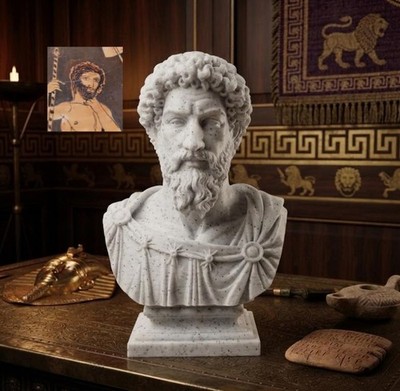 Agamemnon Büste - antiker griechischer König - Wohnskulptur Home Office Deko