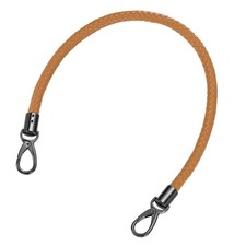 60cm Short Leather PU Braided Purse Replacement Handle - Yellow Brown, Black