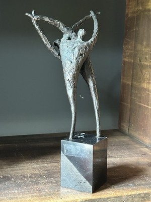 Abstrakte Bronze Modernist Skulptur Figuren St. Ives Kunst Brutalist