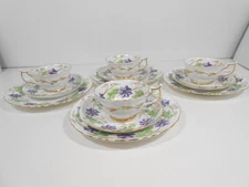 VTG ROYAL CHELSEA BONE CHINA 3ps Set Cup/Saucer/Dessert Plate Set of12Ps England