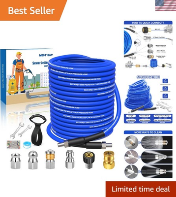 #ad #ad Efficient Sewer Jetter Kit with 100 Feet Hose and Rotating Nozzles 5800 PSI $105.99