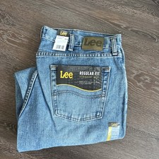 Lee Mens Regular Fit Straight Leg Vintage Stone Jeans 38x29 Nwt