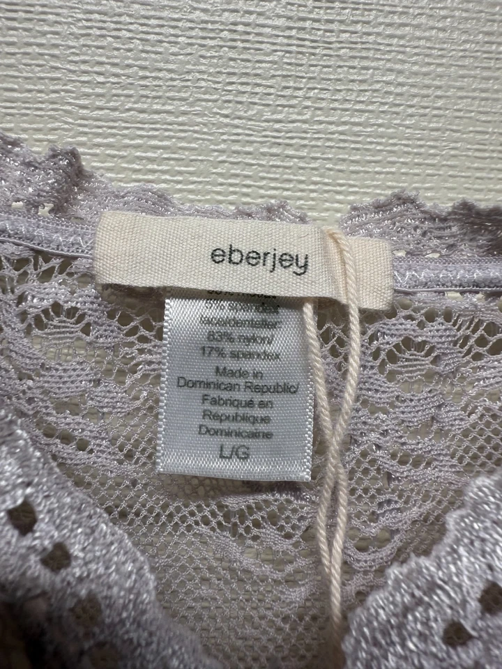 Camisón Eberjey Mujer Talla L Gris Encaje Chemise Babydoll Hada Romántica Foto 4 de 4