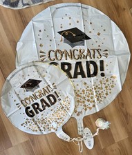 1-PK – 5pc Bouquet WMT Congrats Grad Glitter Foil/Mylar Balloon NEW