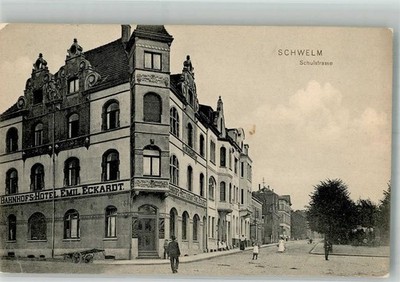13582822 - 5830 Schwelm Schulstrasse station hotel Eckardt 1916