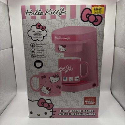 NEW Sanrio Hello Kitty Pink Single Serve Coffee Maker Includes 2 Mugs Dorm Home
