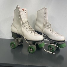 Vintage Roller Derby White Urethane Roller Skates size 7