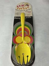 Vintage Salad Server By Imperial Stainless Steel Retro Yellow Color NEW USA Made