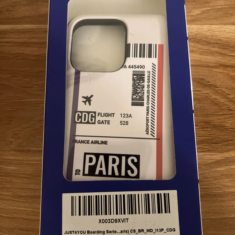 iPhone 13 Pro Cool Design PARIS Plane Ticket Case Phone Cover - Image 3 of 3