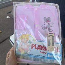 VTG Playskool Baby Sleep N Play Footed Pajamas Pjs Size Newborn