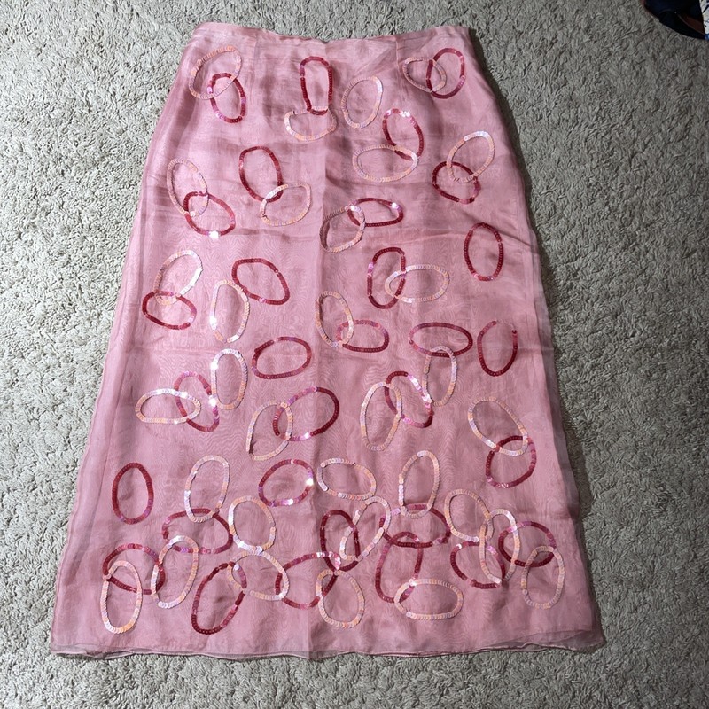 Vintage Armand Ventilo Collection Silk A Line Skirt W/Sequins SZ14/44