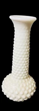 E.O. Brody Co White Milk Glass Hobnail Bud Vase 7.75” Tall Vintage