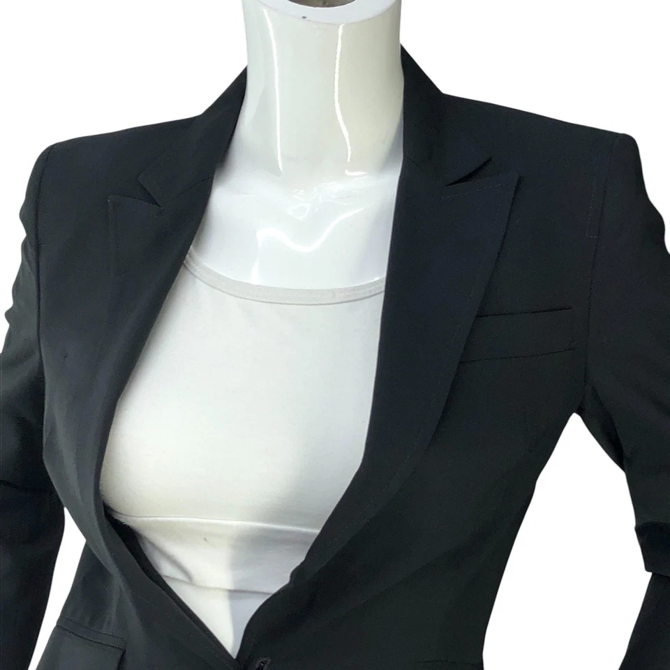 Costume National Blazer Womens 40 Black Wool Tailored Italy Office Jacket Modern - Image 2 of 4