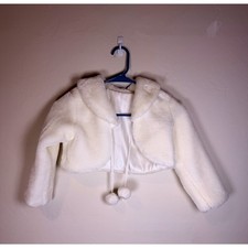Kids Ivory Faux Fur Bolero Shrug Jacket Party Wedding Flower Girl