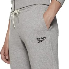 Reebok Women's Training Essentials French Terry Pants Black and Grey, NWT, Authe