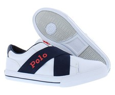 Polo Ralph Lauren Eastern II Slip On GS Boys Shoes Size 7, Color: White/Navy